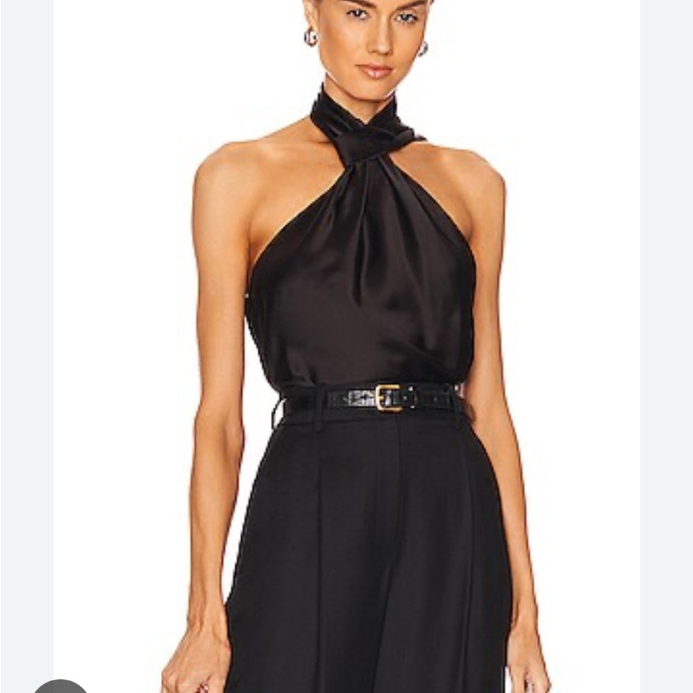 Milly Black Sleeveless Halter Blouse